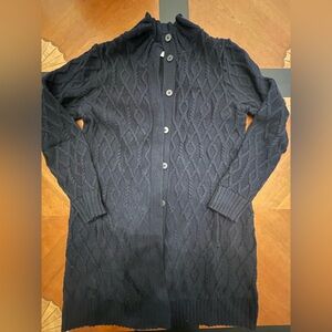 J. Jill Navy Cable Knit Long Cardigan
